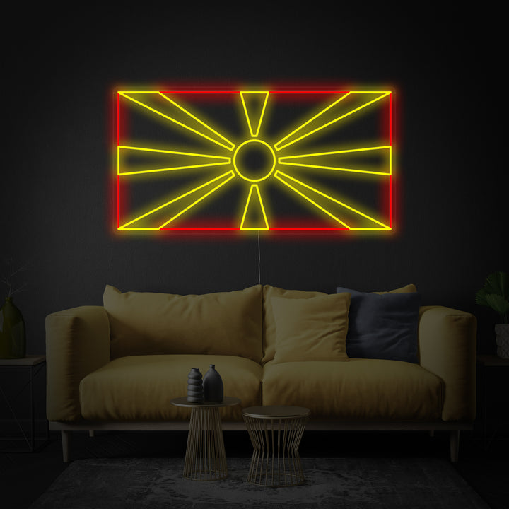 "Flagge Von Nordmazedonien" Neonschrift