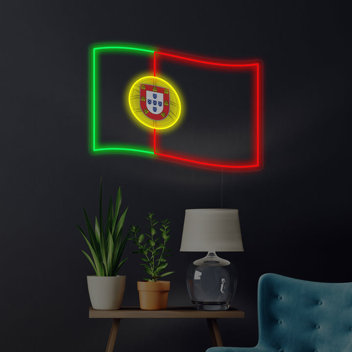 "Flagge Von Portugal" Neonschrift