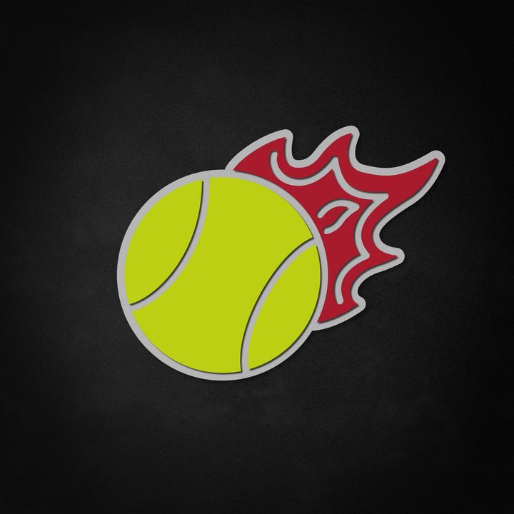 "Flammender Tennisball" Neon Like