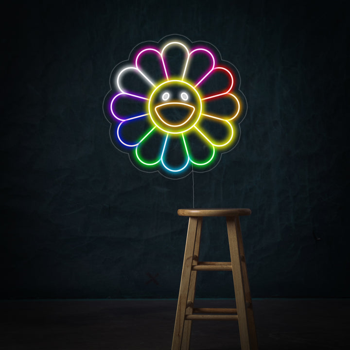 "Regenbogen Blume" Neonschrift