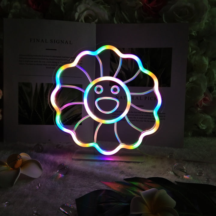 "Sonnenblume" Schreibtisch LED Neonschrift