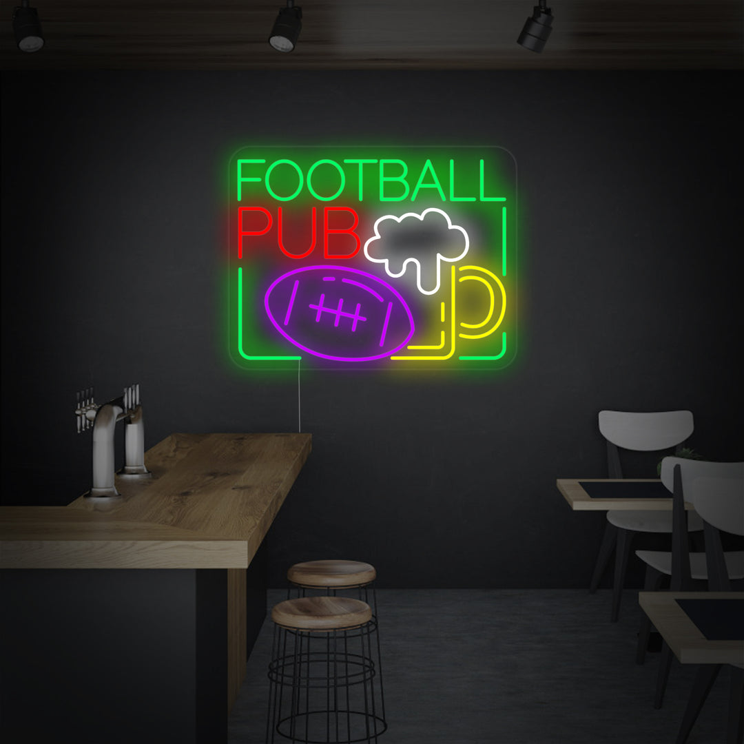 "Bier, Football pub" Neonschrift