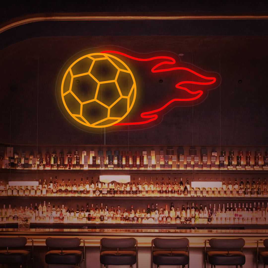 "Fußball Mit Flamme" Neonschrift
