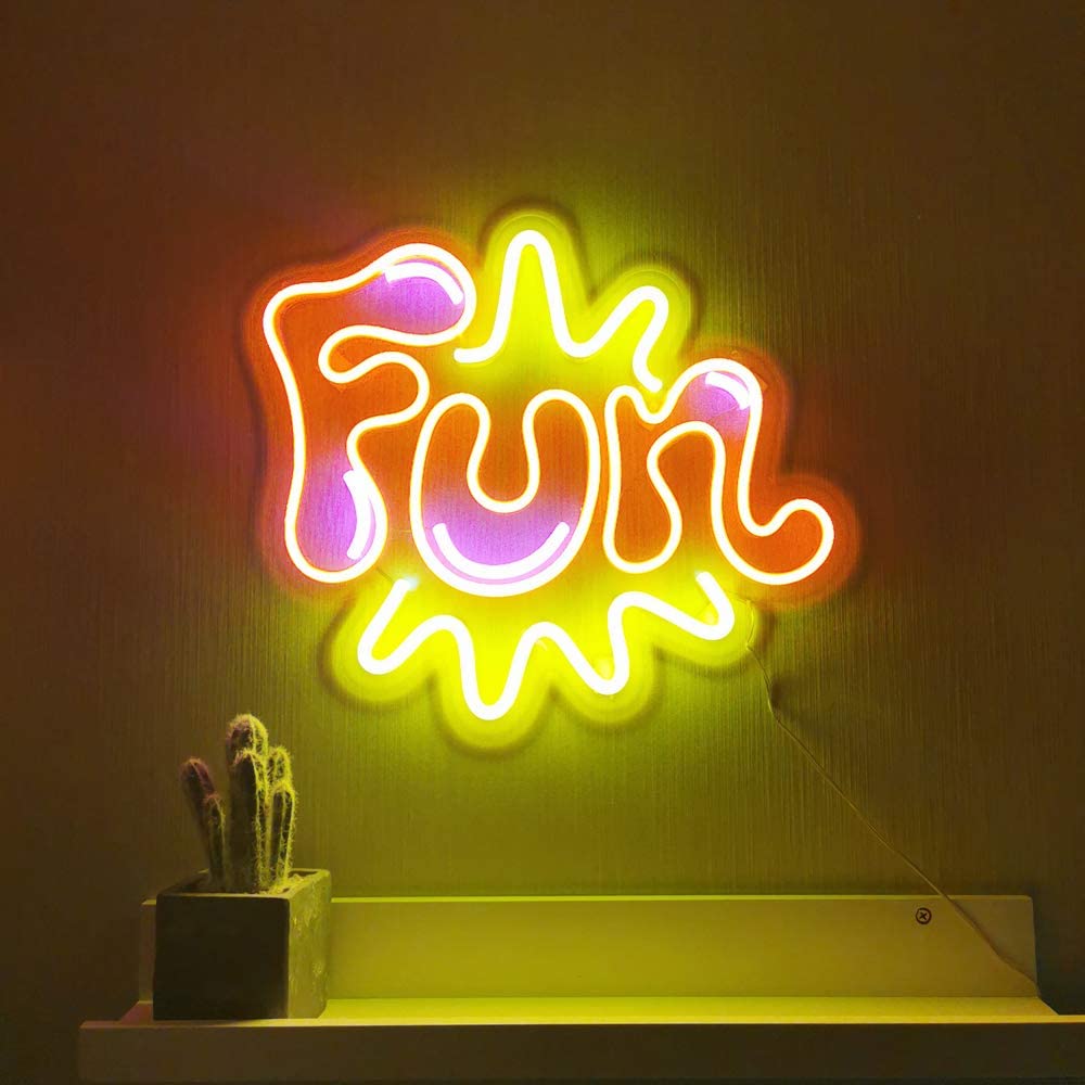 "Fun, Kunst" Neonschrift