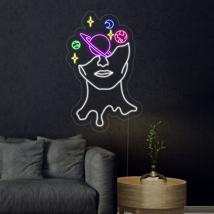 "Galaxy Brain" Neonschrift