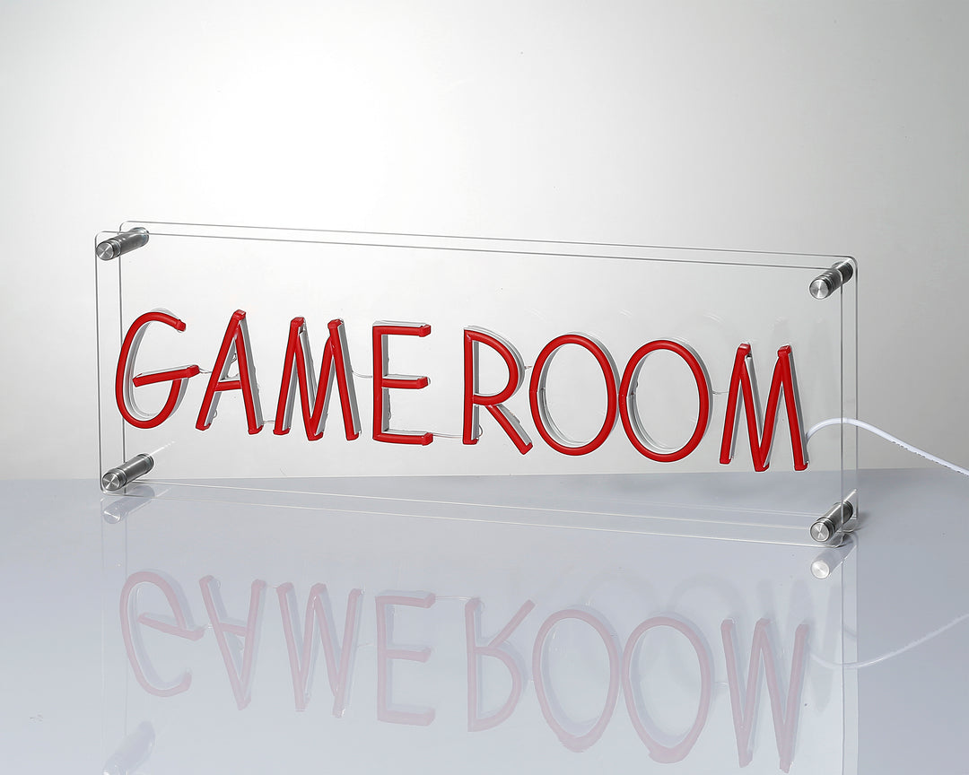 "Game Room" Schreibtisch LED Neonschrift
