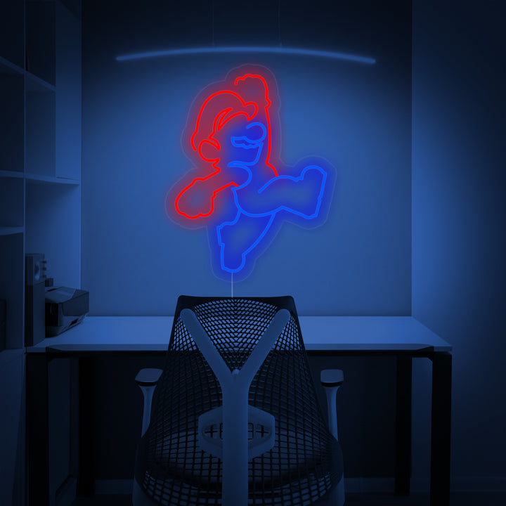 Retro Gaming Sprung-Figur Neonschild