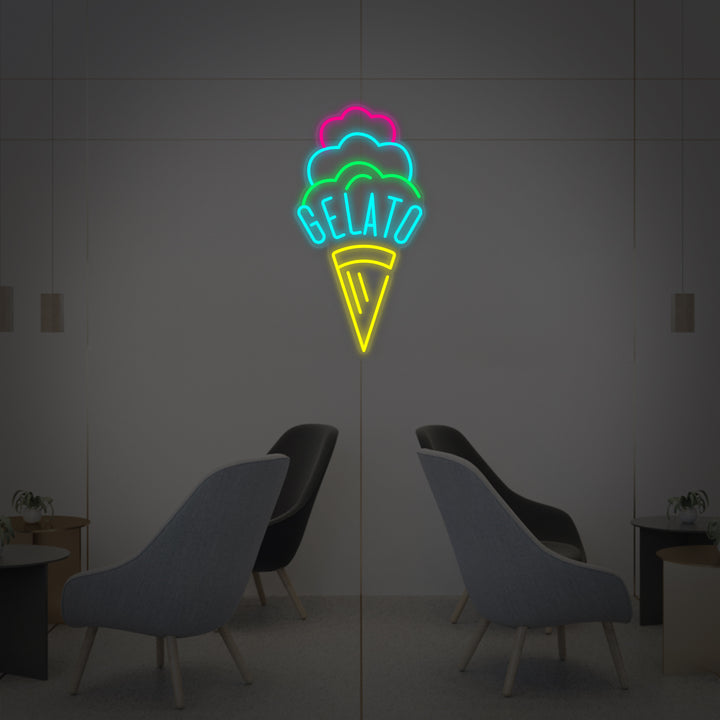 "Gelato, Eis" Neonschrift