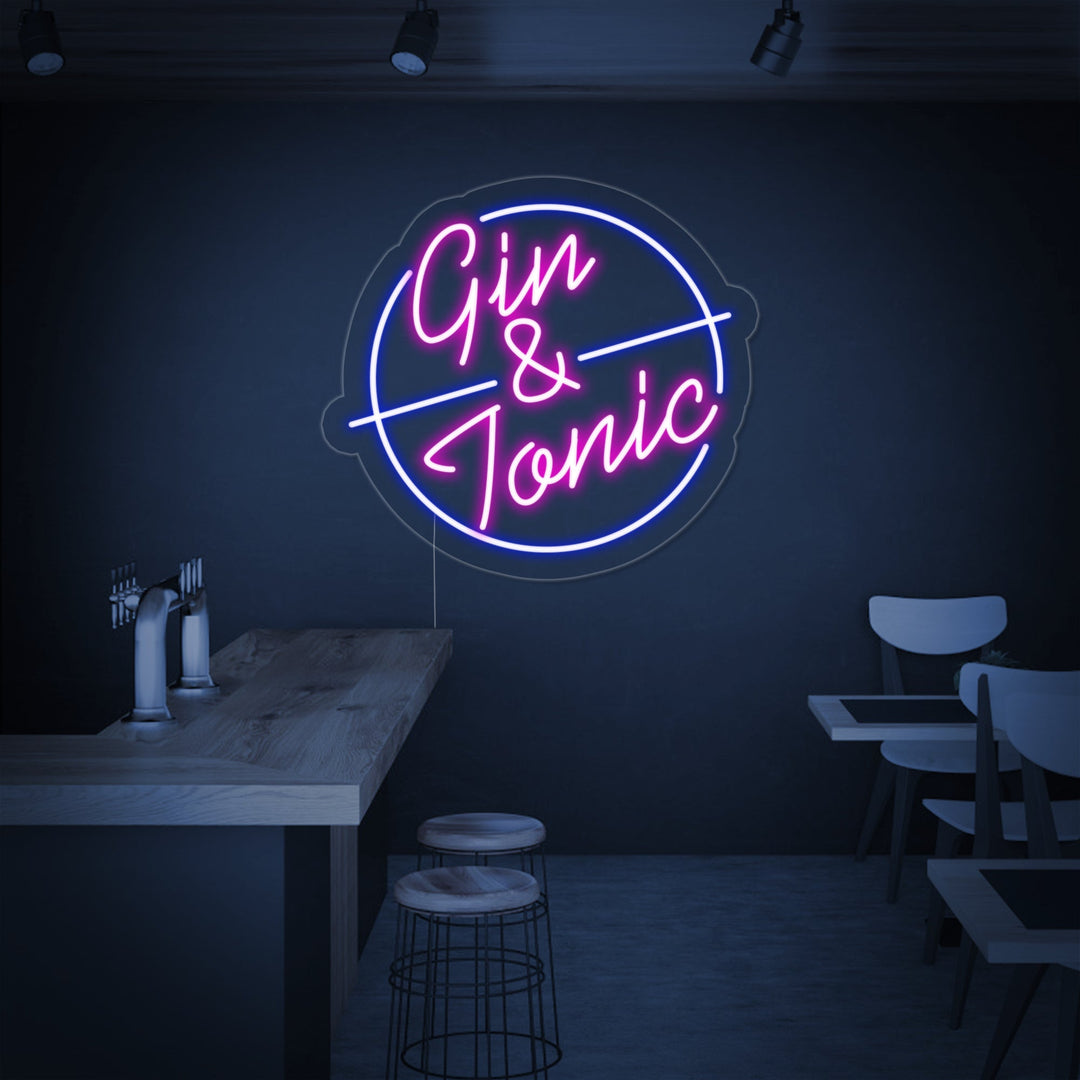 "Gin Tonic Bar" Neonschrift