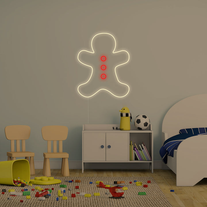 "Lebkuchenmann, Kinderzimmer Dekoration" Neonschrift