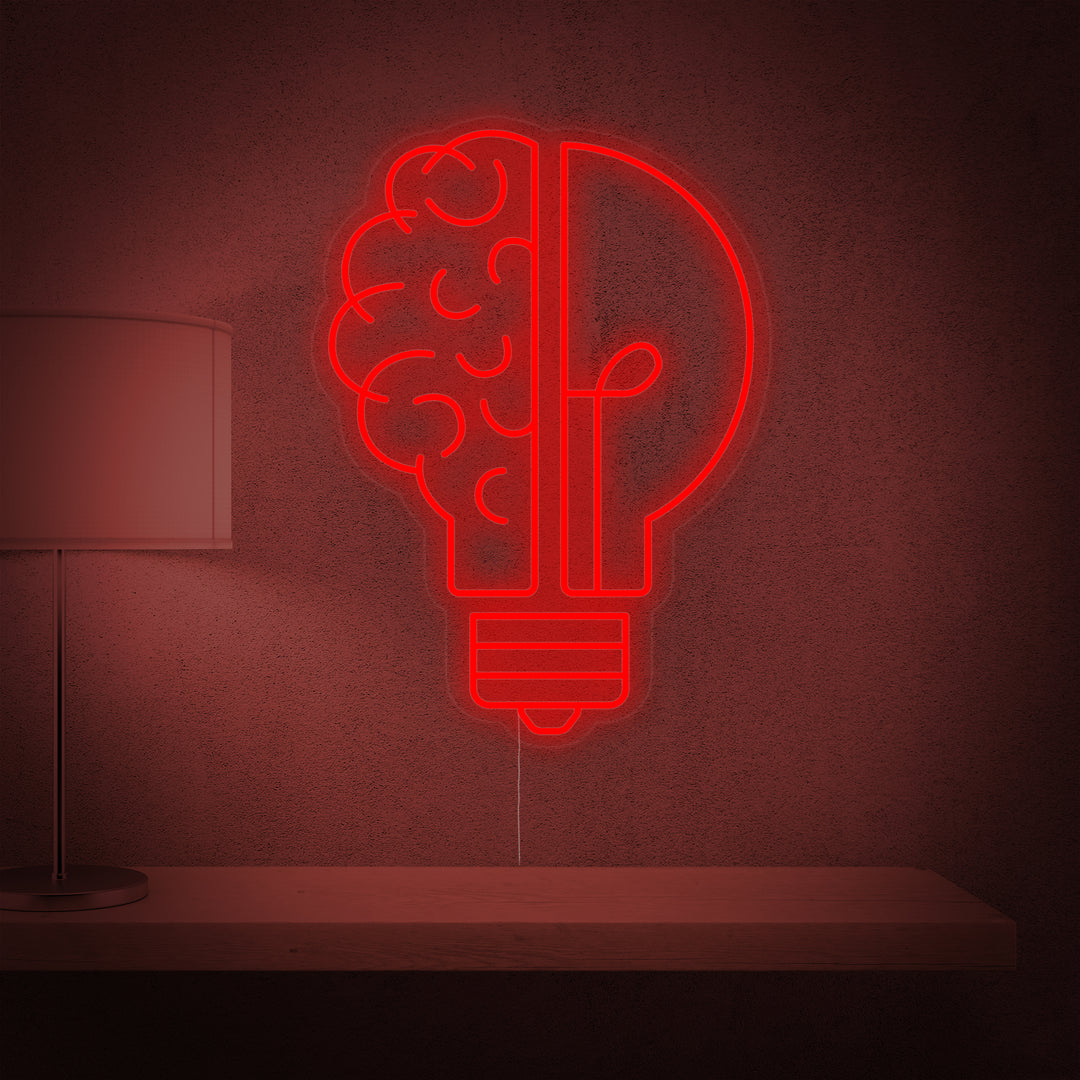 "Gute Idee Brain Bulb" Neonschrift