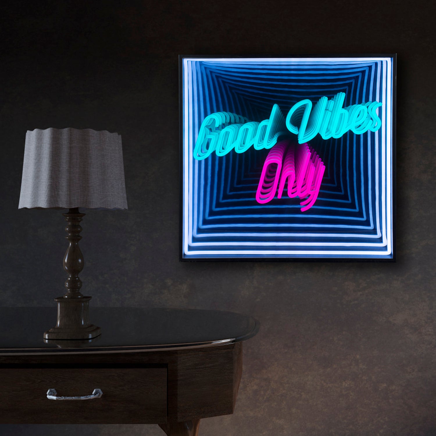 "Good Vibes Only" 3D Infinity LED Neonschrift