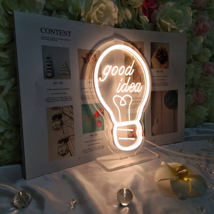 "Good Idea Bulb" Desk LED Neonschrift