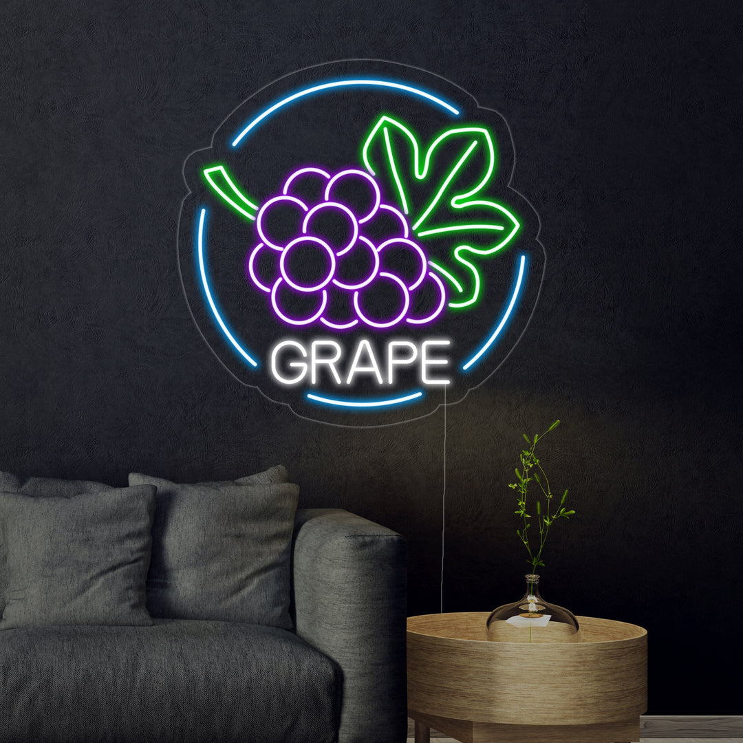"Grape, Trauben" Neonschrift