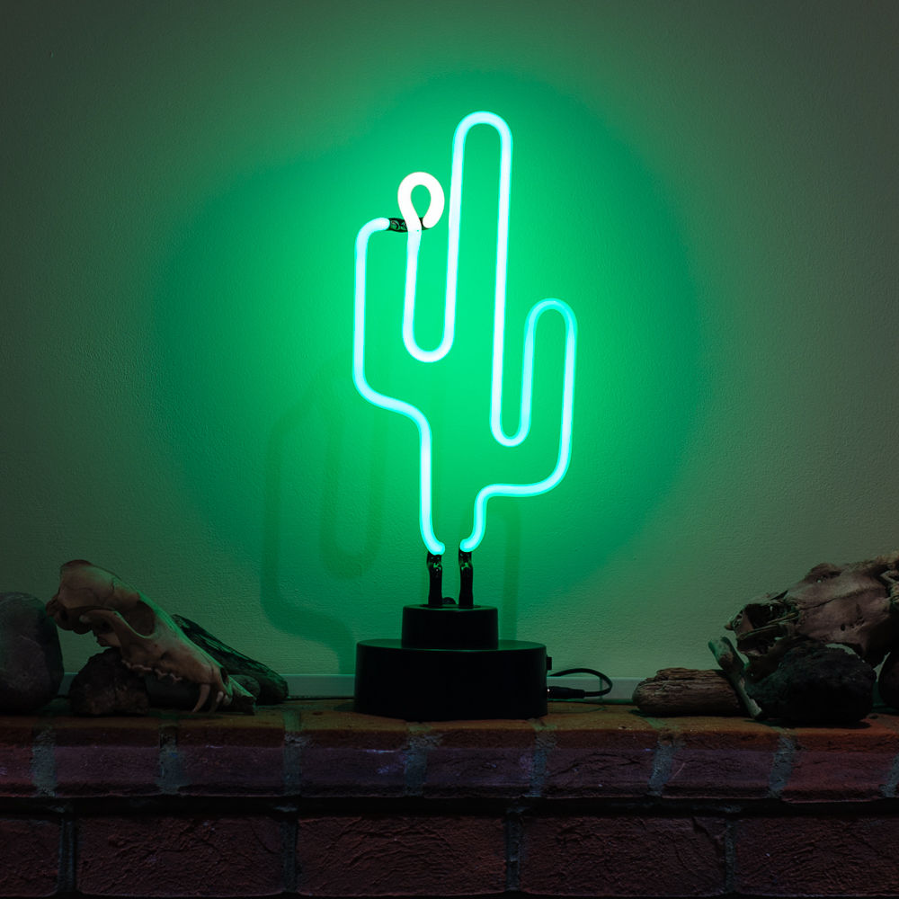 "Grüner Kaktus Tisch-Neonschild, Glas-Neonschild" Neonschrift