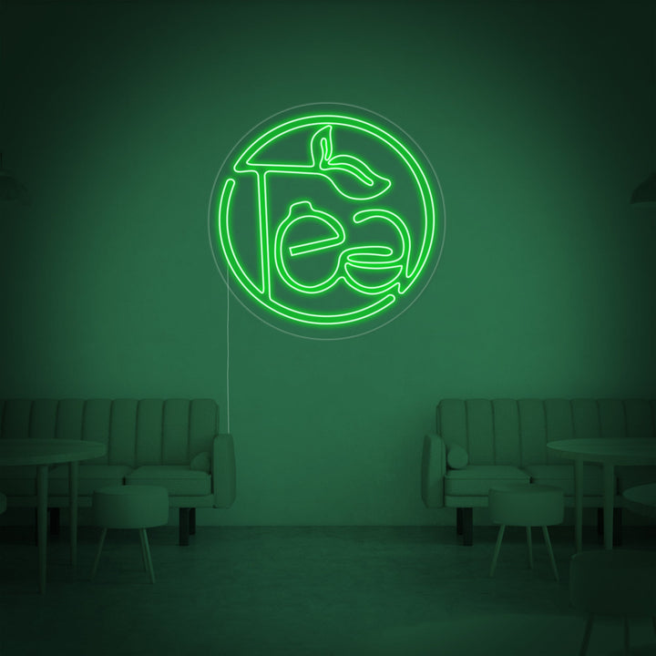 "Grüner Tee, Tea" Neonschrift