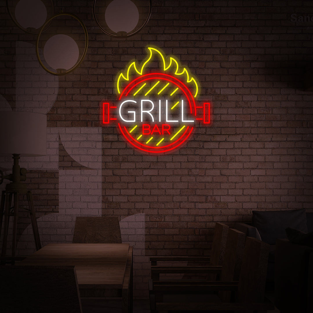 "GRILL, Grill Bar" Neonschrift