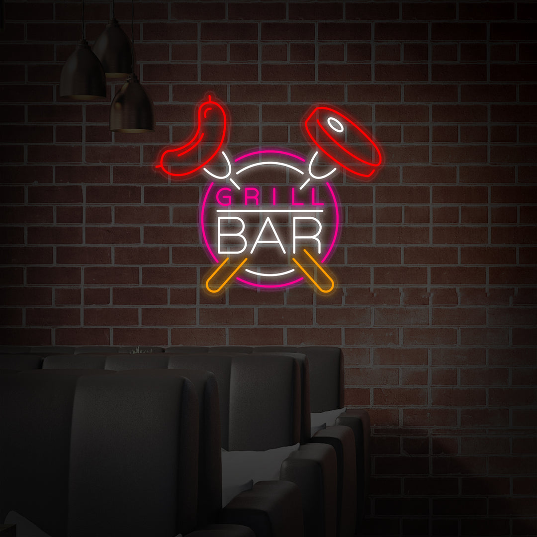 "Grill Bar" Neonschrift