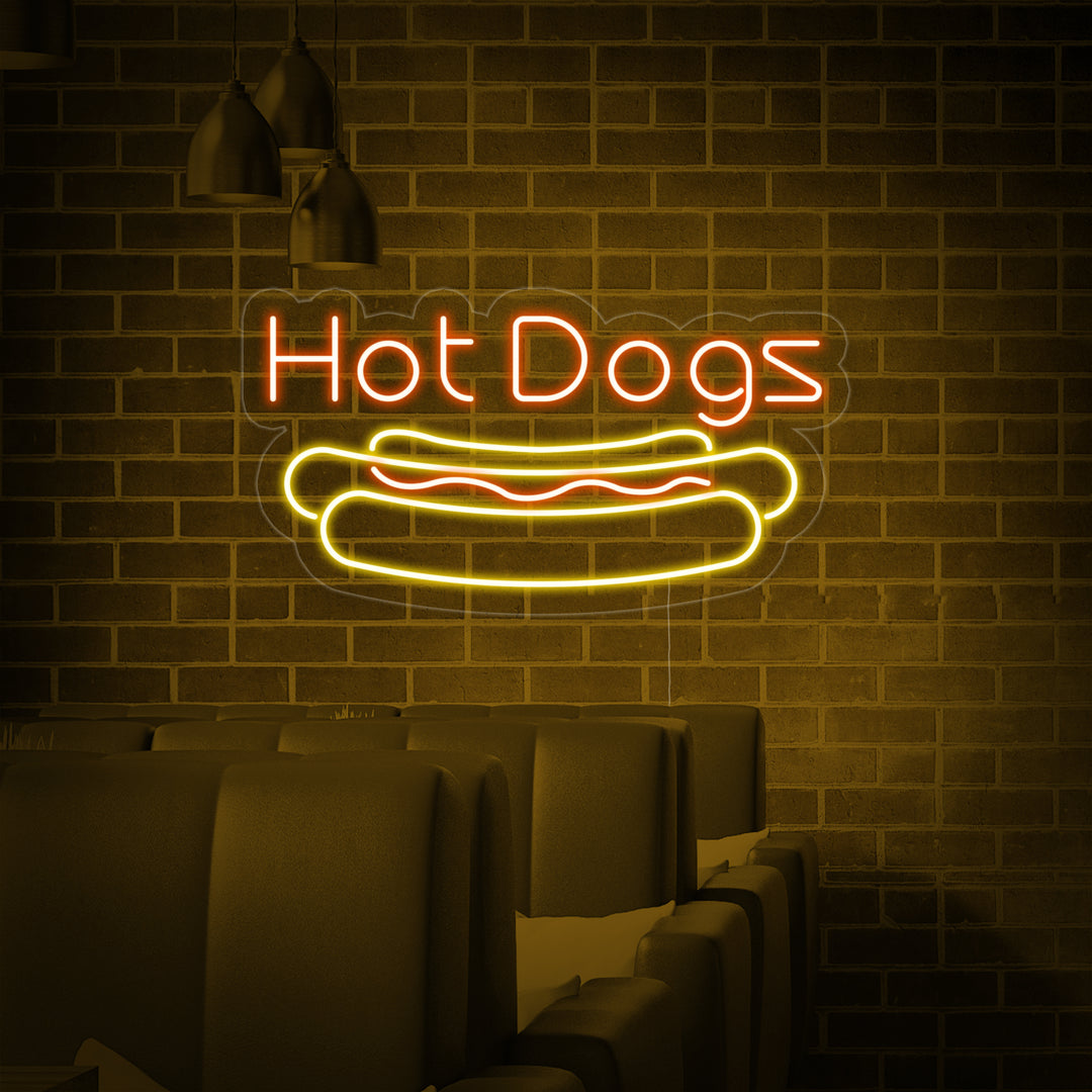 "Hot Dogs" Neonschrift