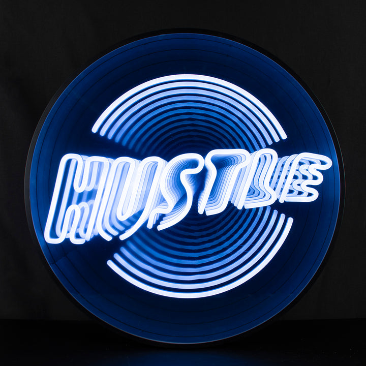 "Hustle" 3D Unendlichkeits LED Neonschrift