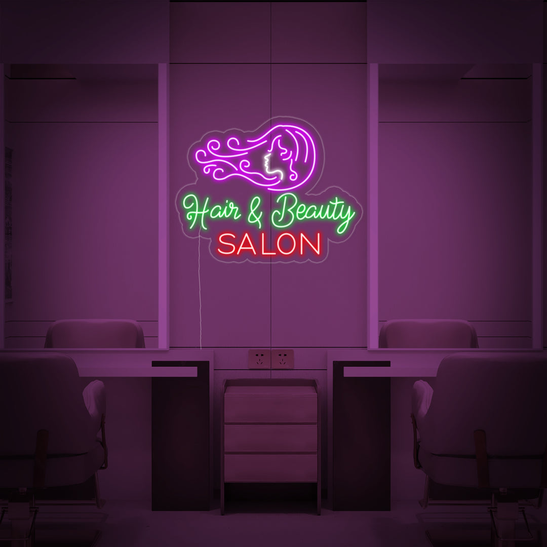 "Hair Salon Hair Beauty Salon" Neonschrift