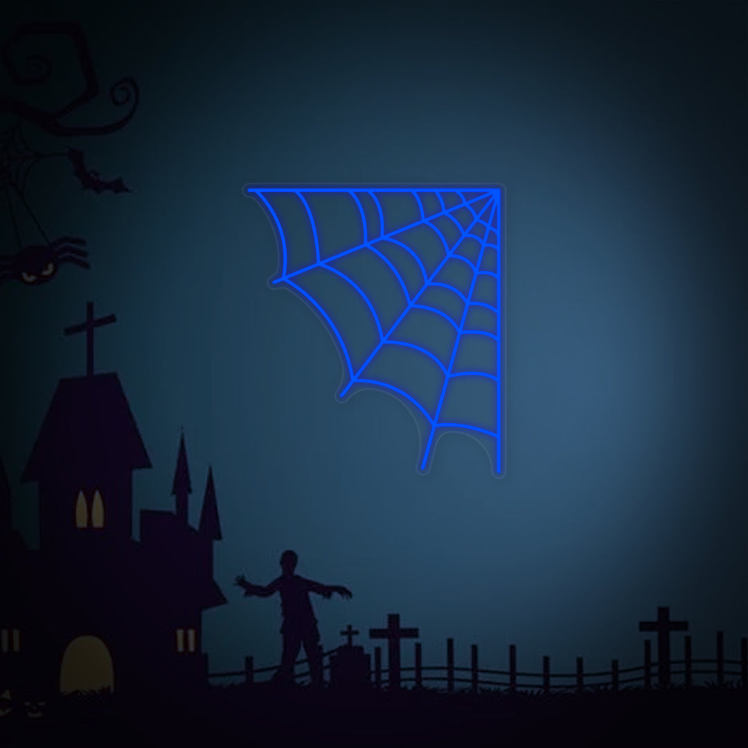"Halloween Spinnennetz" Neonschrift