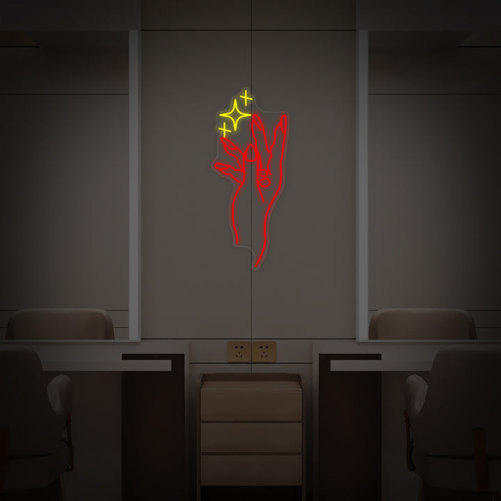 "Handnagelmaniküre Geschäft" Neonschrift