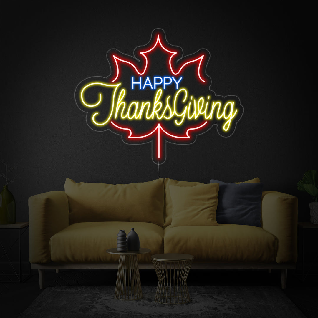 "Happy Thanksgiving" Neonschrift