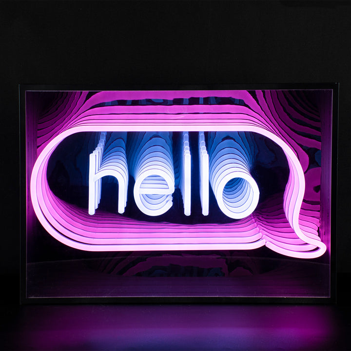 "Hello" 3D Unendlichkeits LED Neonschrift