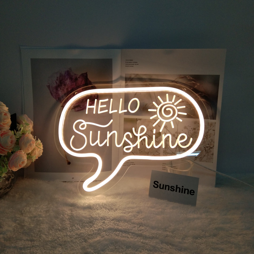 "Hello Sunshine" USB Mini LED Neonschrift