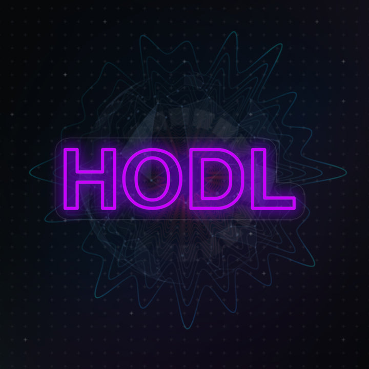 "Hodl Kryptowährung" Neonschrift