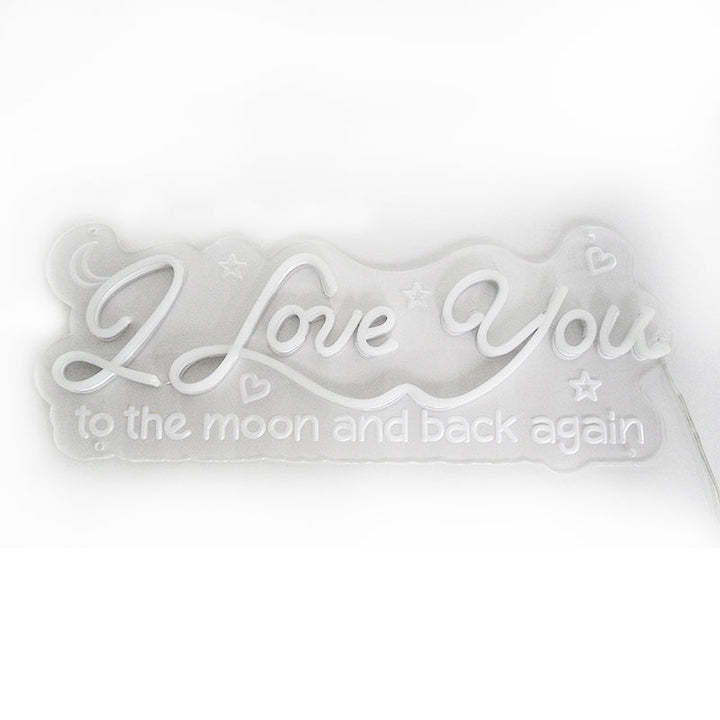 "I Love You To The Moon And Back Again" Mini Neonschrift