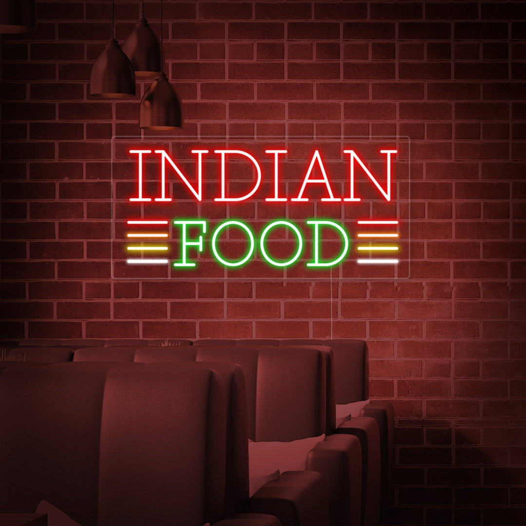 "INDIAN FOOD" Neonschrift