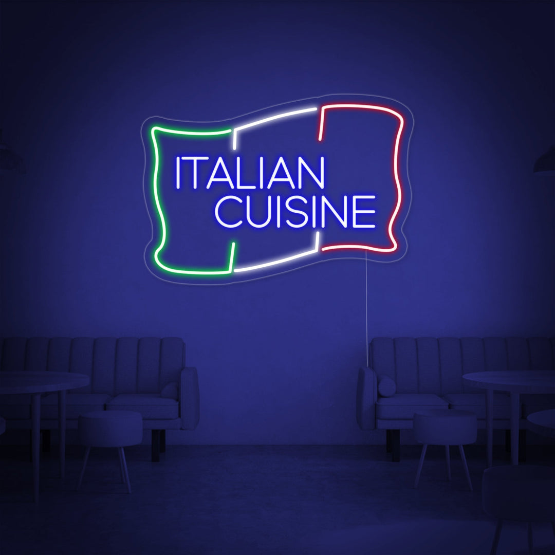 "ITALIAN CUISINE" Neonschrift