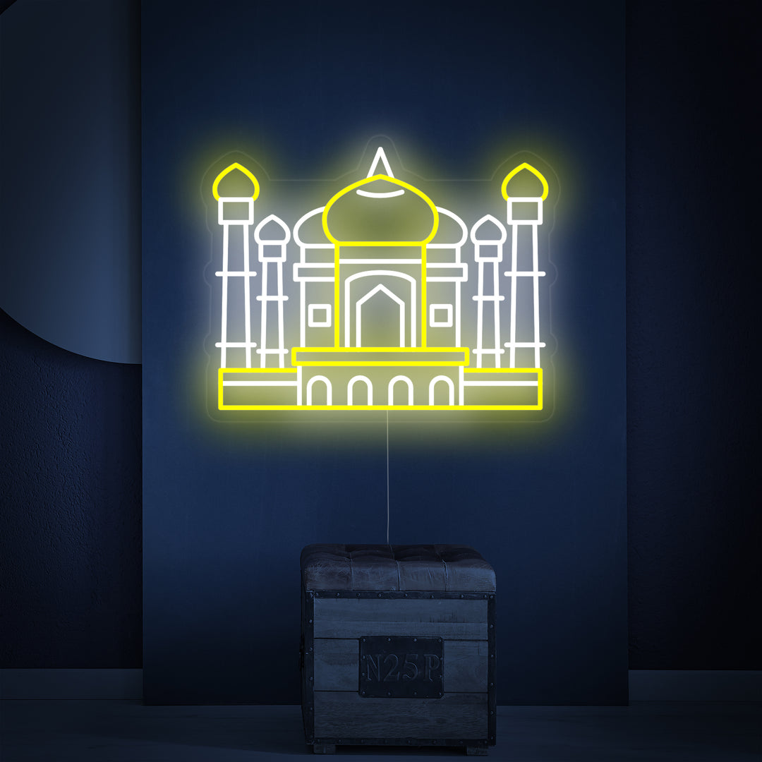 "Taj Mahal In Indien" Neonschrift