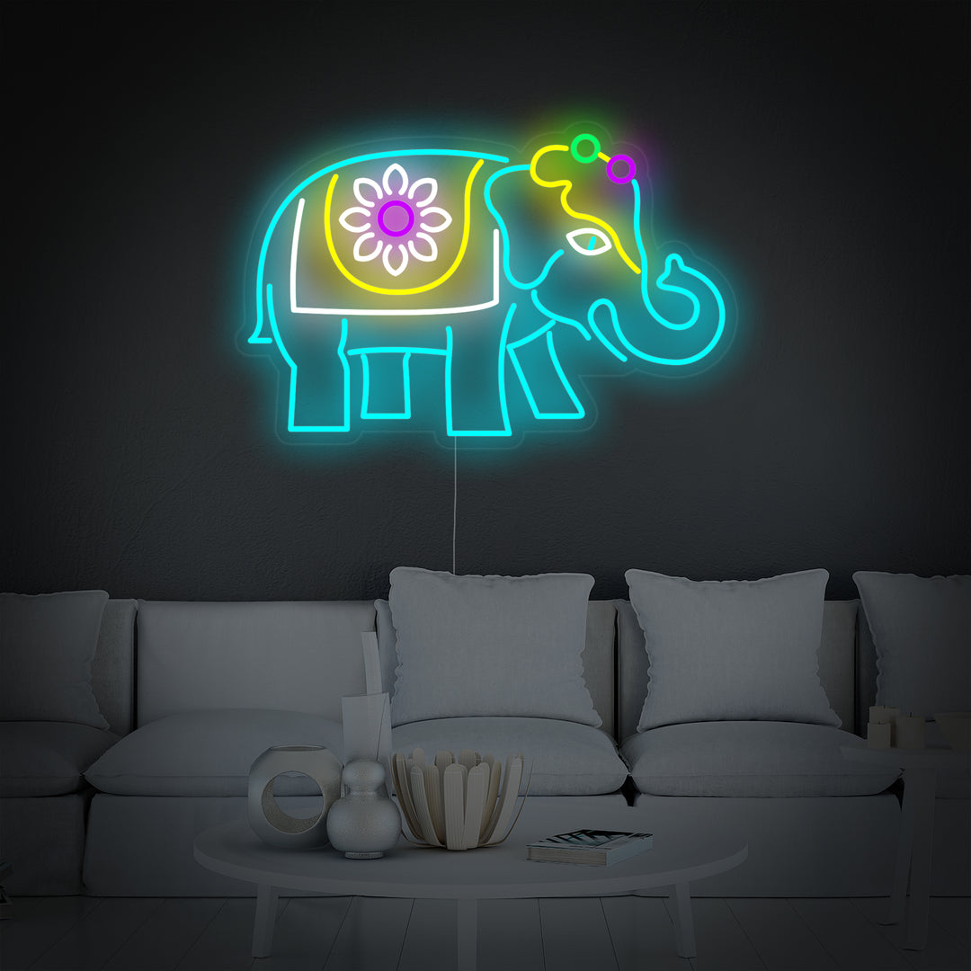"Indischer Elefant" Neonschrift