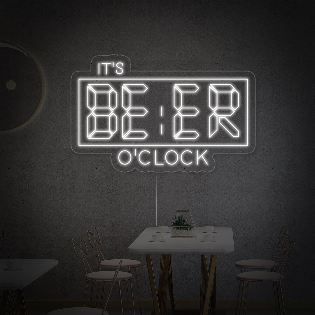 "Its Beer Oclock Bar" Neonschrift