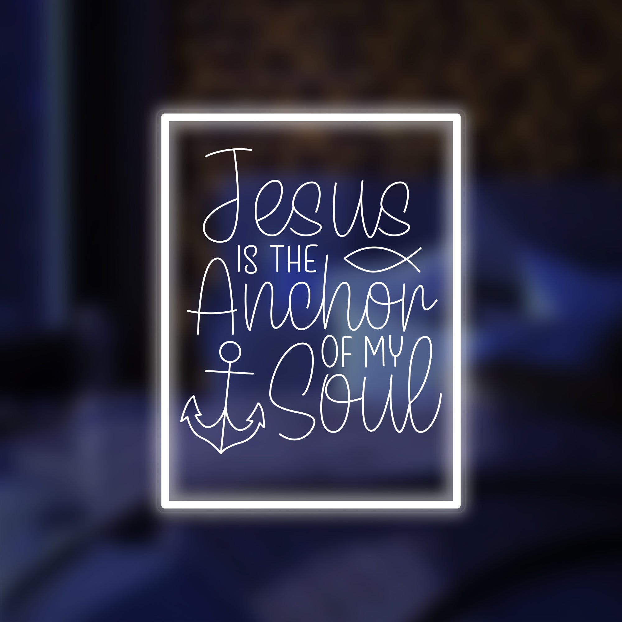 "Jesus Is The Anchor To My Soul" Mini-Neonschild