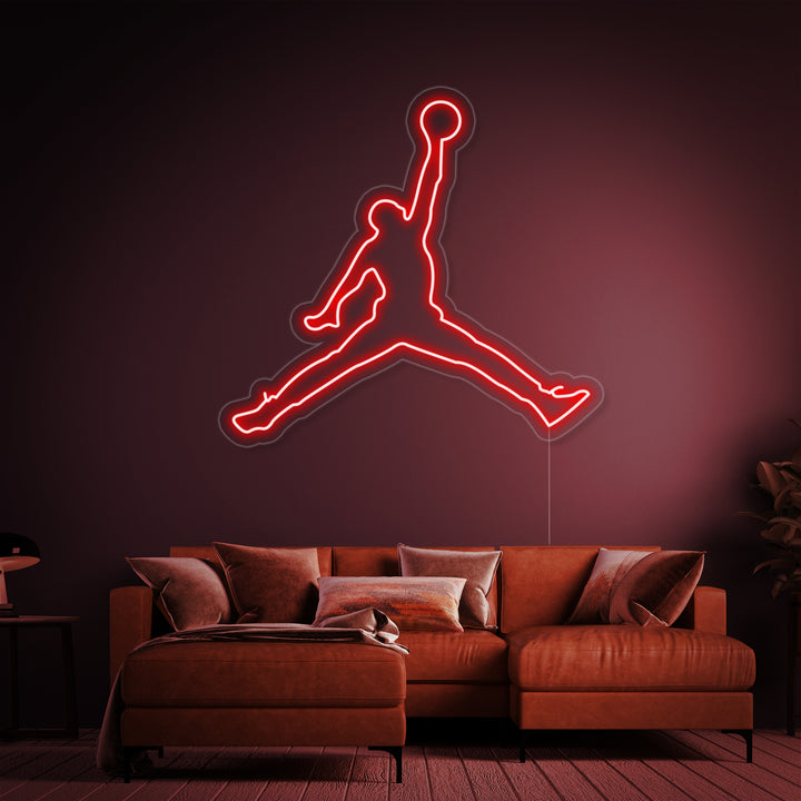 Basketball Sprung-Silhouette Neonschild