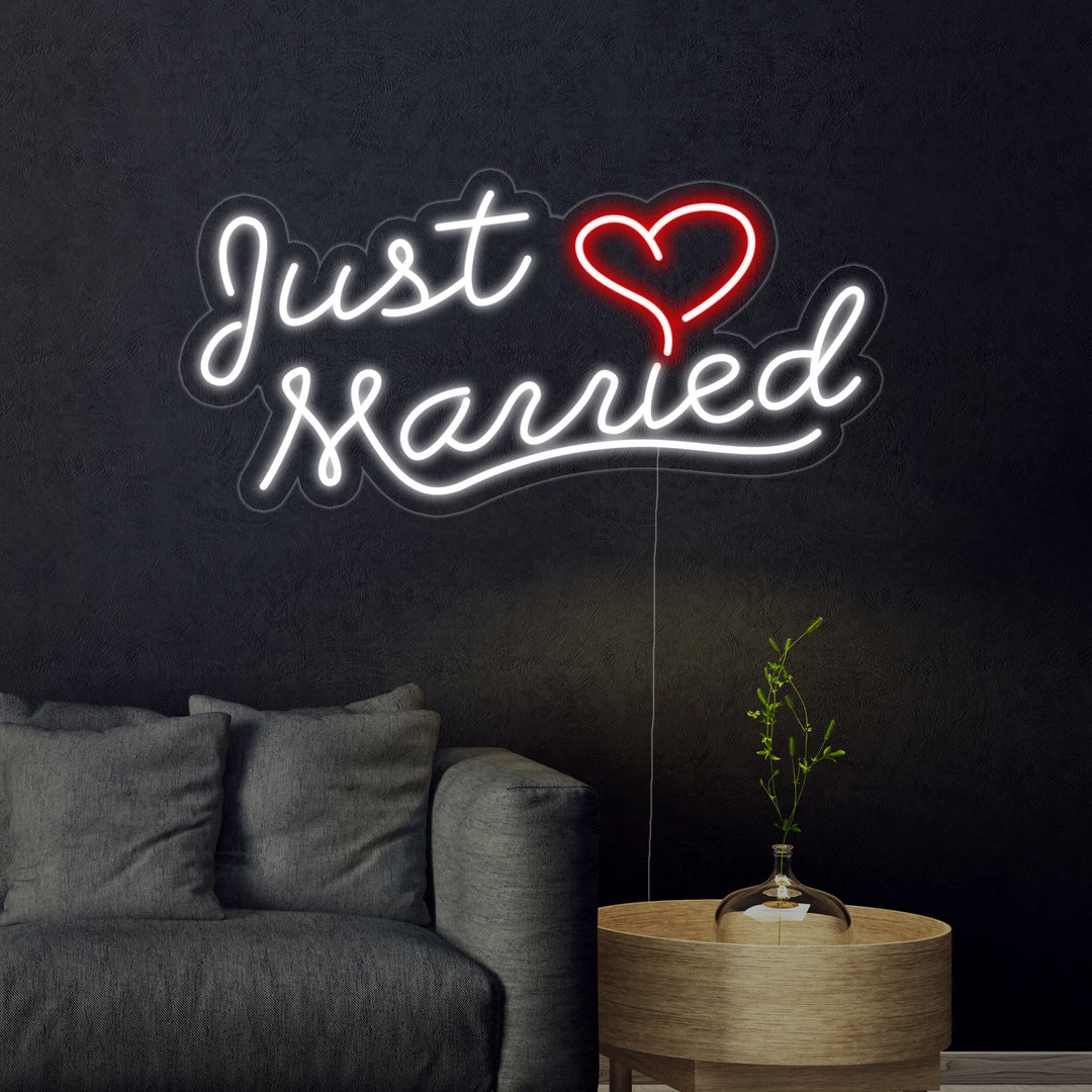 "Just Married" Neonschrift