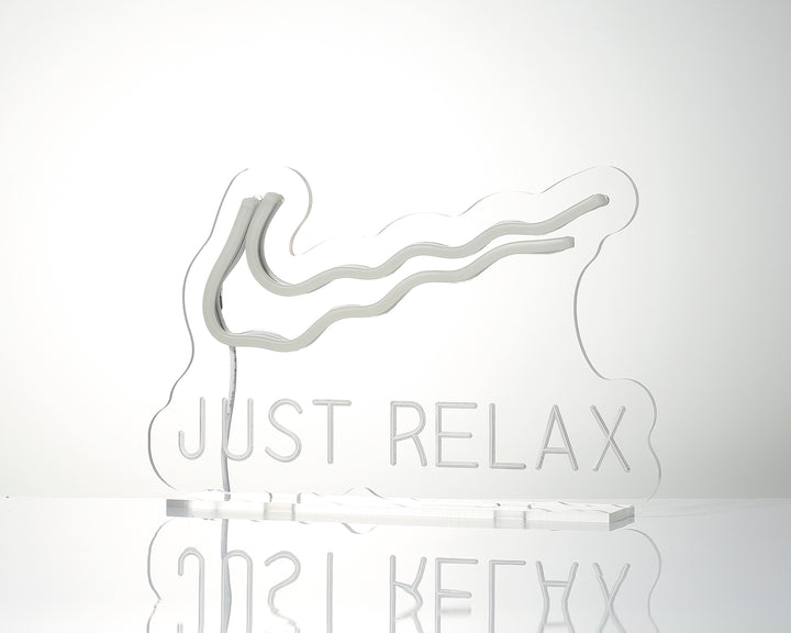 "Just Relax" Schreibtisch LED Neonschrift