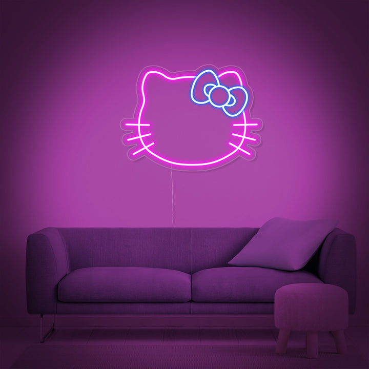 Niedliche Katzenfigur Neonschild