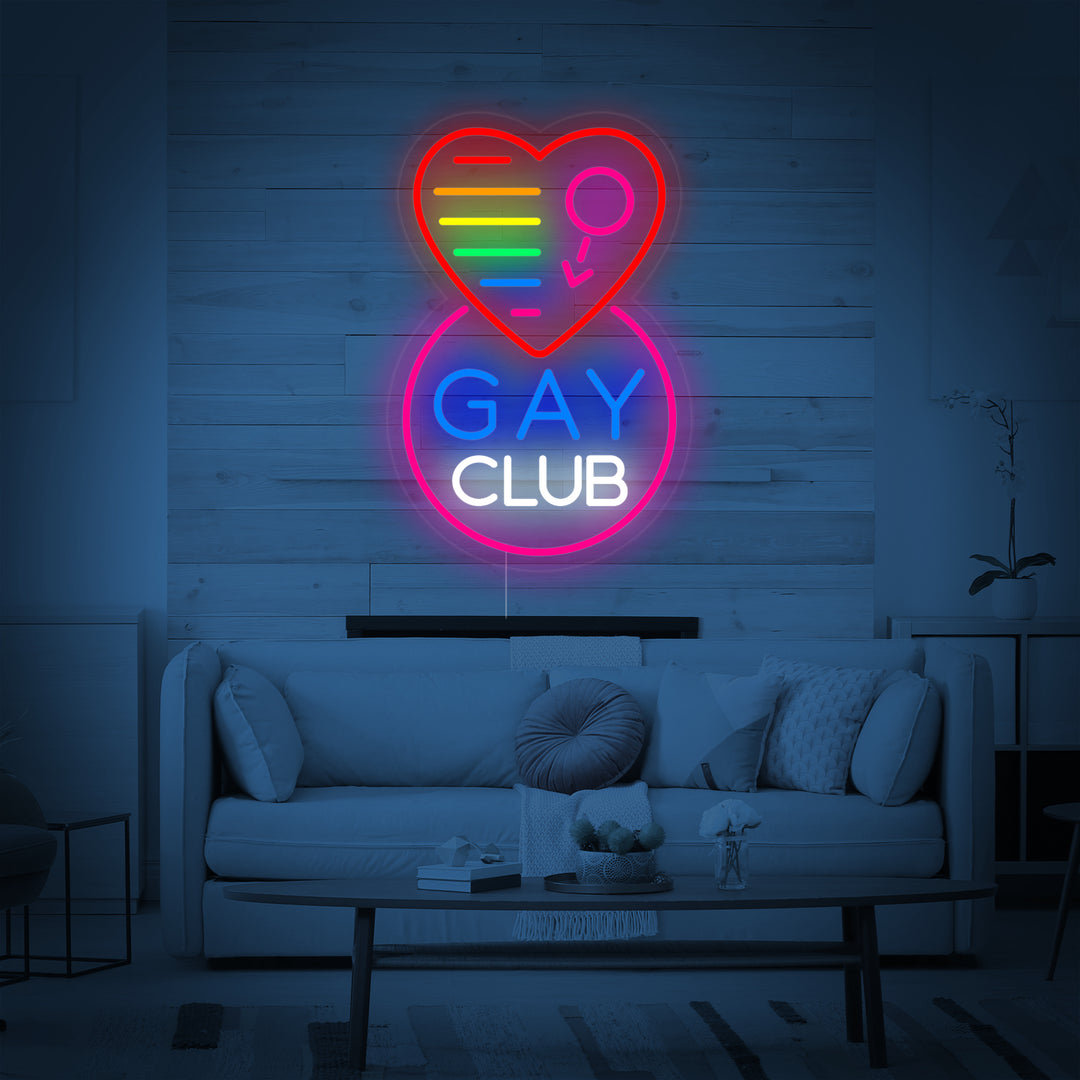 "Regenbogenflagge Lgbt-Stolz Einzigartig, Gay Club" Neonschrift