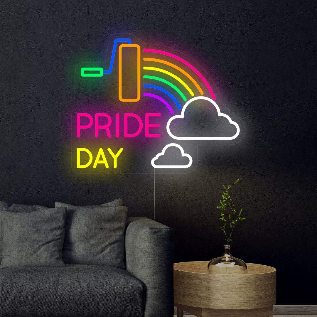 "LGBT, Pride Day, Regenbogen" Neonschrift