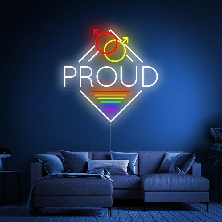 "LGBT Proud" Neonschrift
