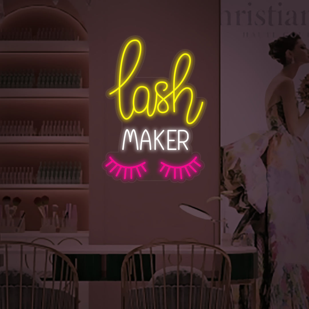 "Lash Maker" Neonschrift