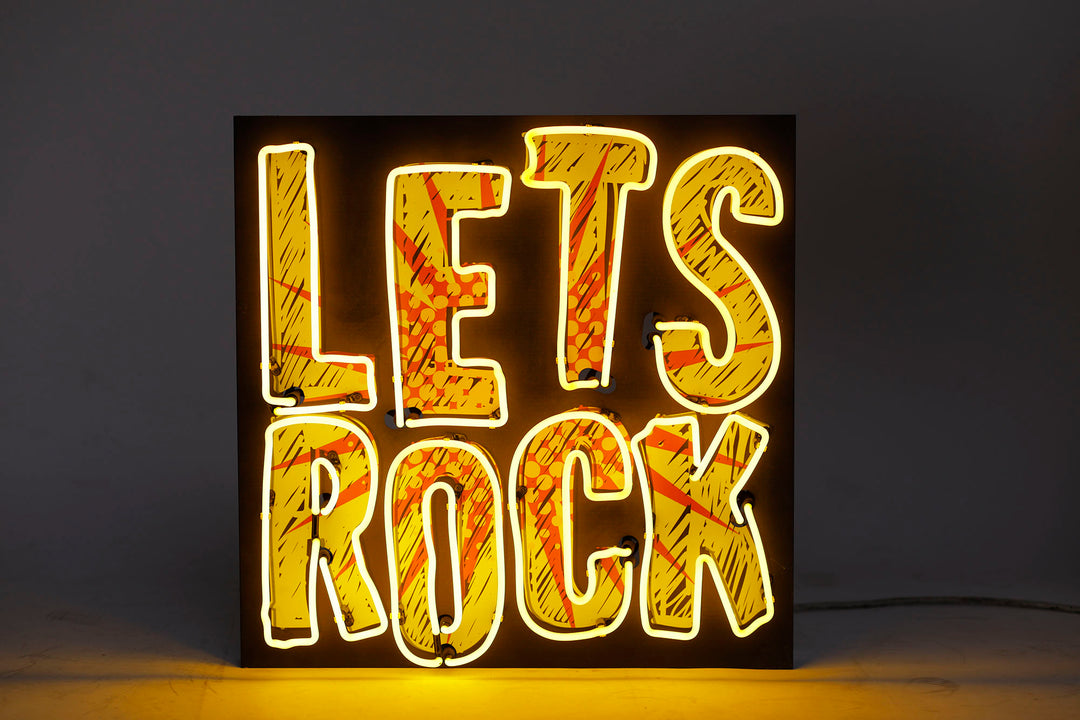 "Lets Rock" Neon auf Leinwand