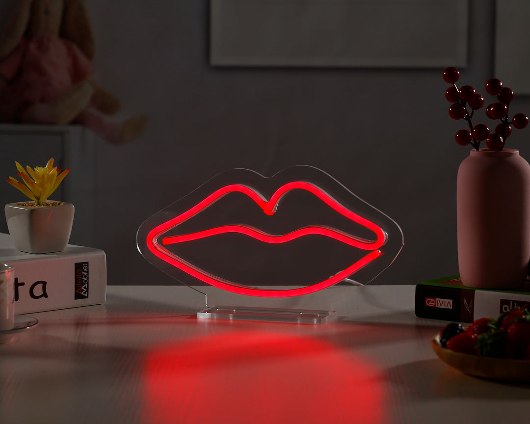 "Lippen" Desk LED Neonschrift