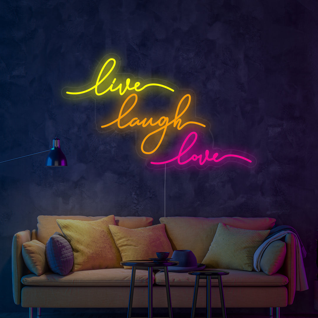 "Live Laugh Love" Neonschrift