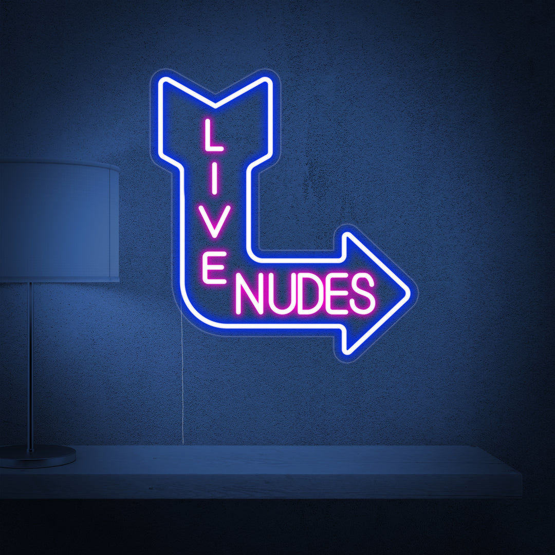 "Live Nudes" Neonschrift